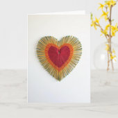 Liefde Hart String Art Kaart (Gele Bloem)