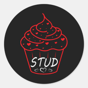 Liefde Hart Stud Muffin Cupcake Valentijnsdag Ronde Sticker