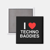 Liefde Hart Techno Slechteriken Grappige EDM Festi Magneet (Voorkant / Achterkant)