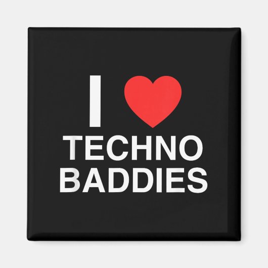 Liefde Hart Techno Slechteriken Grappige EDM Festi Magneet (Voorkant)