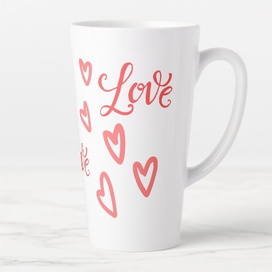 Liefde Hart-Themed Valentijnsdag Latte Mok (Rechts)