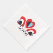 liefde hart traditioneel valentijn rood pauwenmask servet (Hoek)