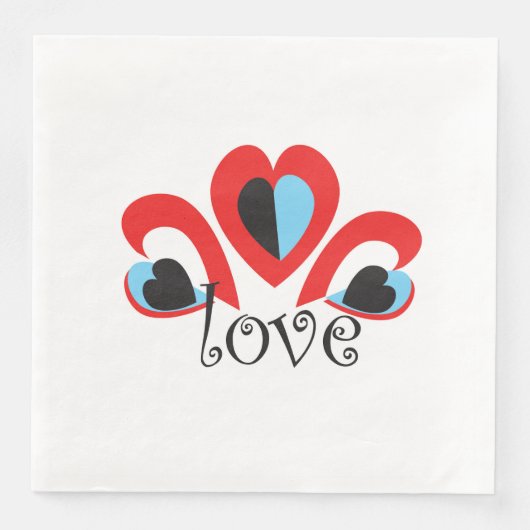 liefde hart traditioneel valentijn rood pauwenmask servet (Voorkant)