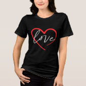 Liefde Hart Tri-Blend Shirt (Voorkant)