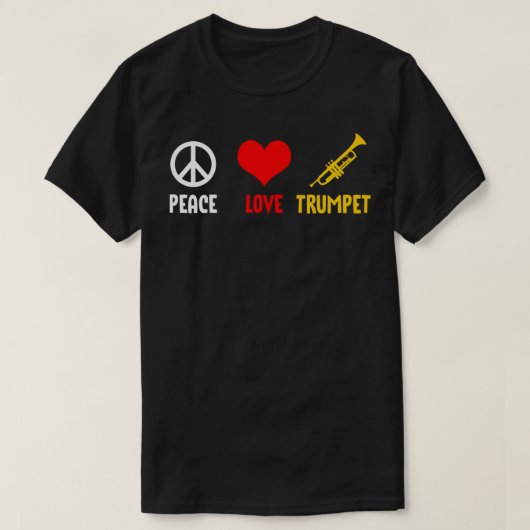 Liefde Hart Trompet Grappig cadeau T-shirt (Design voorkant)