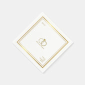 Liefde hart & twee trouwringen, een elegante servetten (Hoek)