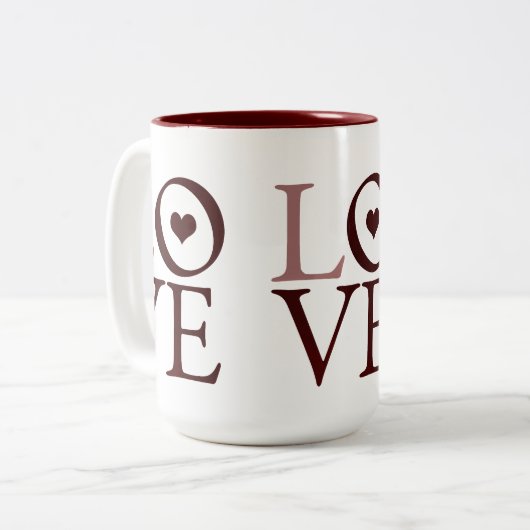 Liefde hart tweekleurige koffiemok (Voorkant links)