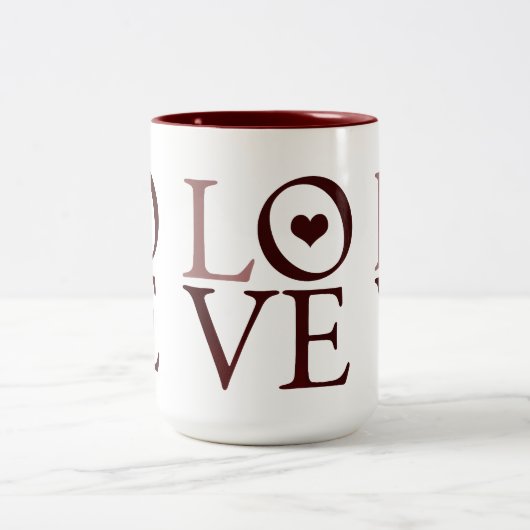 Liefde hart tweekleurige koffiemok (Center)