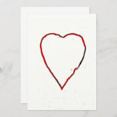 Liefde hart uitnodiging / aankondiging (Voorkant / Achterkant)
