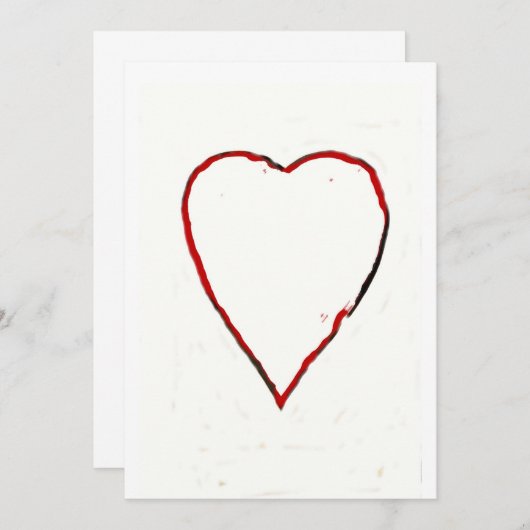 Liefde hart uitnodiging / aankondiging (Voorkant / Achterkant)