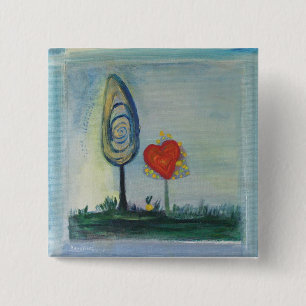 Liefde, hart, Valentijn badge Vierkante Button 5,1 Cm