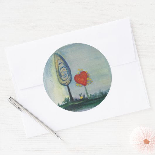 Liefde, Hart, Valentijn Sticker (Envelop)