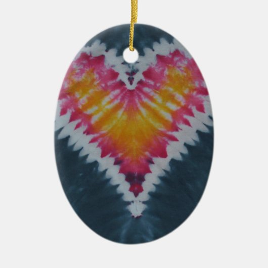 Liefde Hart Valentijns Tie Dye Keramisch Ornament (Voorkant)