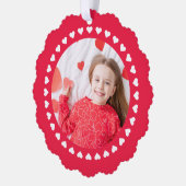 Liefde hart Valentijnsdag aangepaste foto Ornament Kaart (Links)