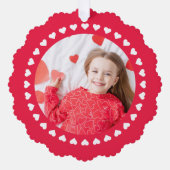 Liefde hart Valentijnsdag aangepaste foto Ornament Kaart (Voorkant)