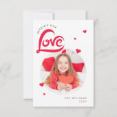 Liefde hart Valentijnsdag aangepaste fotokaart Bedankkaart (Voorkant)