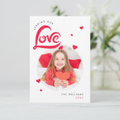 Liefde hart Valentijnsdag aangepaste fotokaart Bedankkaart (Staand voorkant)