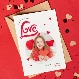 Liefde hart Valentijnsdag aangepaste fotokaart Bedankkaart