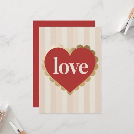 Liefde Hart Valentijnsdag  Kaart (Voorkant / Achterkant in situ)