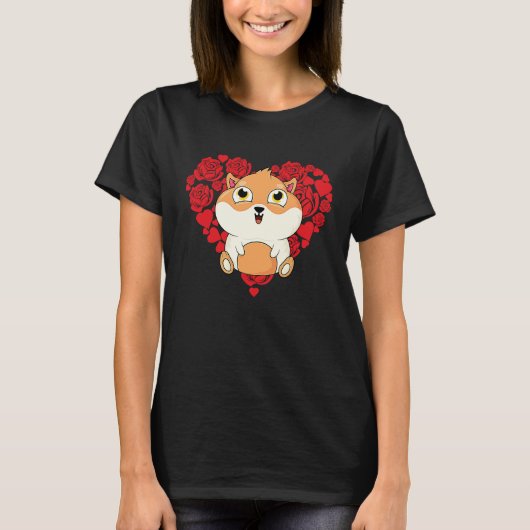 Liefde Hart Valentijnsdag Rozen Cavia Jongens K T-shirt (Voorkant)