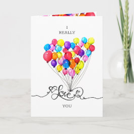 Liefde Hart Valentijnse waterverf BALLON Feestdagen Kaart