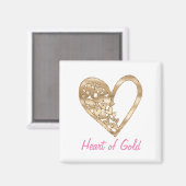 Liefde Hart van Goud Magneet (Voorkant / Achterkant)