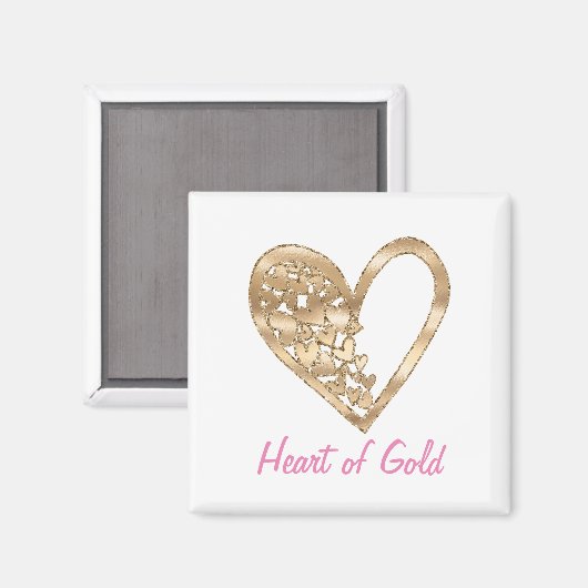 Liefde Hart van Goud Magneet (Voorkant / Achterkant)