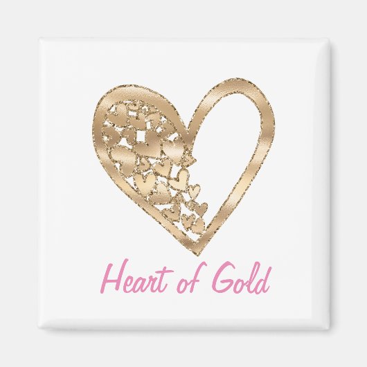 Liefde Hart van Goud Magneet (Voorkant)