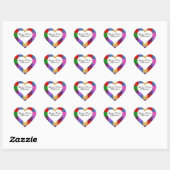 LIEFDE HART VORM GEKLEURDE VIERKANTEN GENOEMD BOOK STICKER (Vel)
