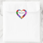 LIEFDE HART VORM GEKLEURDE VIERKANTEN GENOEMD BOOK STICKER (Tas)