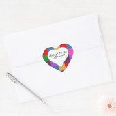 LIEFDE HART VORM GEKLEURDE VIERKANTEN GENOEMD BOOK STICKER (Envelop)
