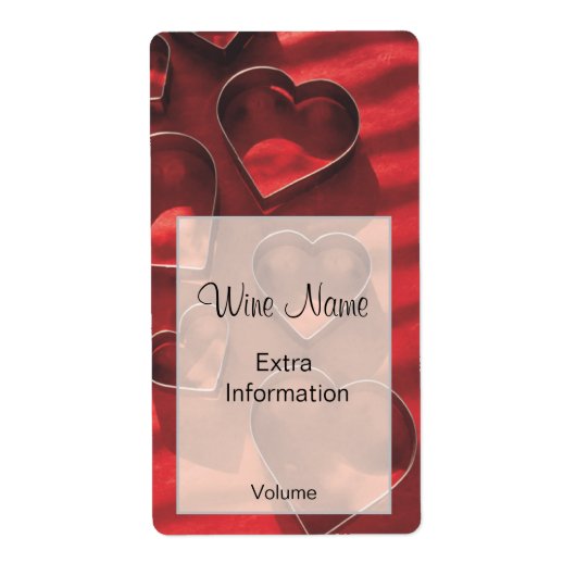 Liefde hart wijn label (Voorkant)