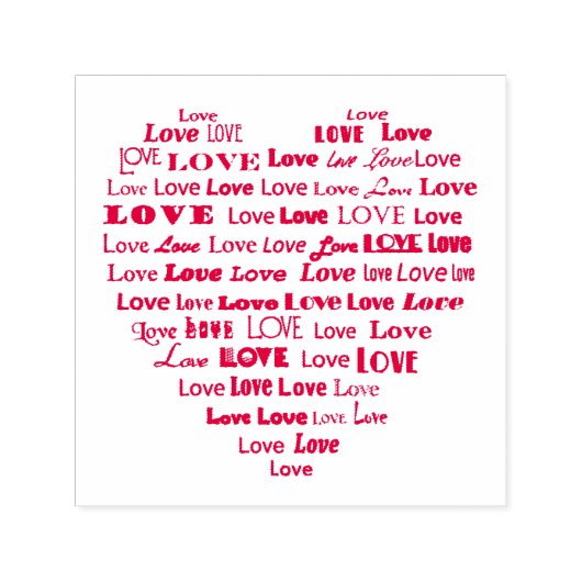 Liefde Hart Woordwolk Zelfinktende Stempel (Design)