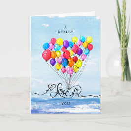 Liefde Hart Zee Valentijns BALLO N aquarel Feestdagen Kaart