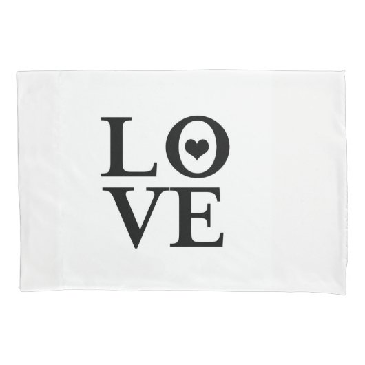 Liefde Hart Zwart & Wit Modern Chic Kussensloop (Voorkant)