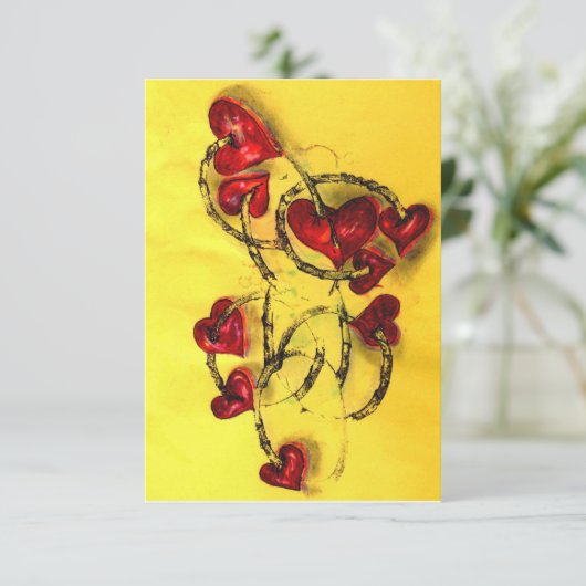 Liefde harten bedankkaart (Staand voorkant)