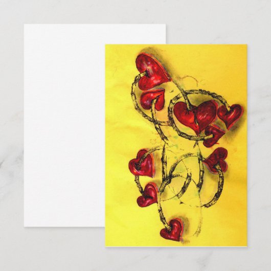 Liefde harten bedankkaart (Voorkant / Achterkant)