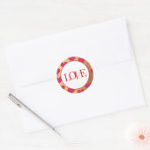 Liefde harten en gouden folie ronde sticker (Envelop)
