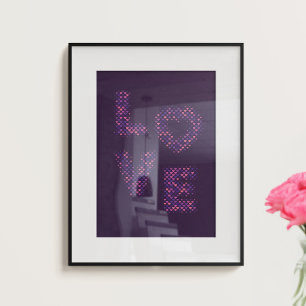 Liefde, harten en paarse kleur. perfect poster