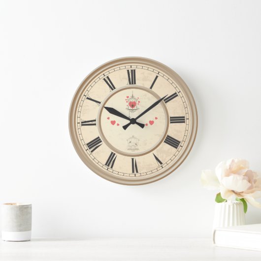 Liefde harten en vogelkooi grote klok (Huis)