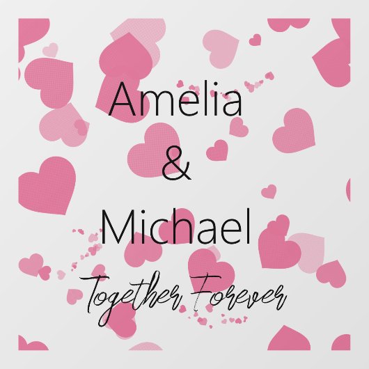  Liefde harten Gepersonaliseerd Raamsticker (Vel)