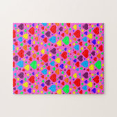 Liefde harten in roze puzzel legpuzzel (Horizontaal)