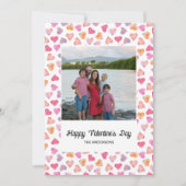 Liefde harten ingelijst familie foto Valentijnsdag Feestdagenkaart (Voorkant)