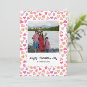 Liefde harten ingelijst familie foto Valentijnsdag Feestdagenkaart (Staand voorkant)