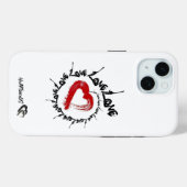 Liefde harten iPhone 15 Hoesje (Achterkant (horizontaal))