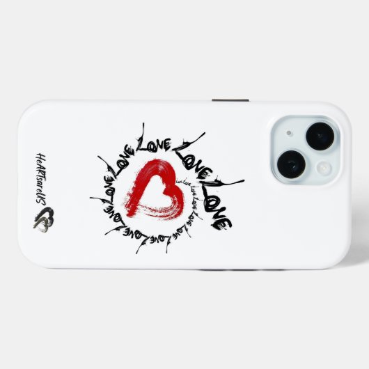 Liefde harten iPhone 15 Hoesje (Achterkant (horizontaal))