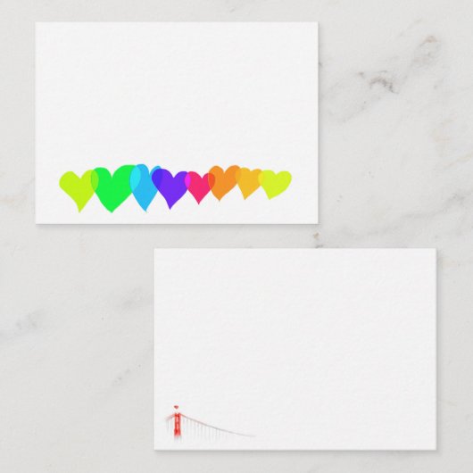 Liefde harten kaarten notitiekaartje (Voorkant / Achterkant)