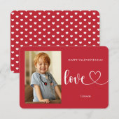 Liefde & Harten Klaslokaal Foto Valentijnse Kaarte Bedankkaart (Voorkant / Achterkant)