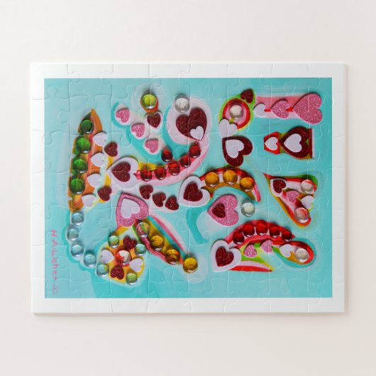 Liefde harten legpuzzel (Horizontaal)