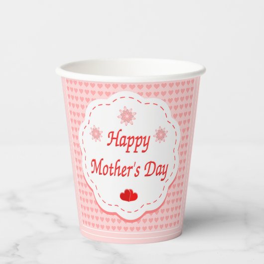 Liefde harten moederdag papieren bekers (Voorkant)